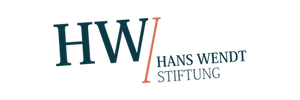 Logo Hans Wendt Stiftung. Großes H und W, daneben klein der ganze Name.